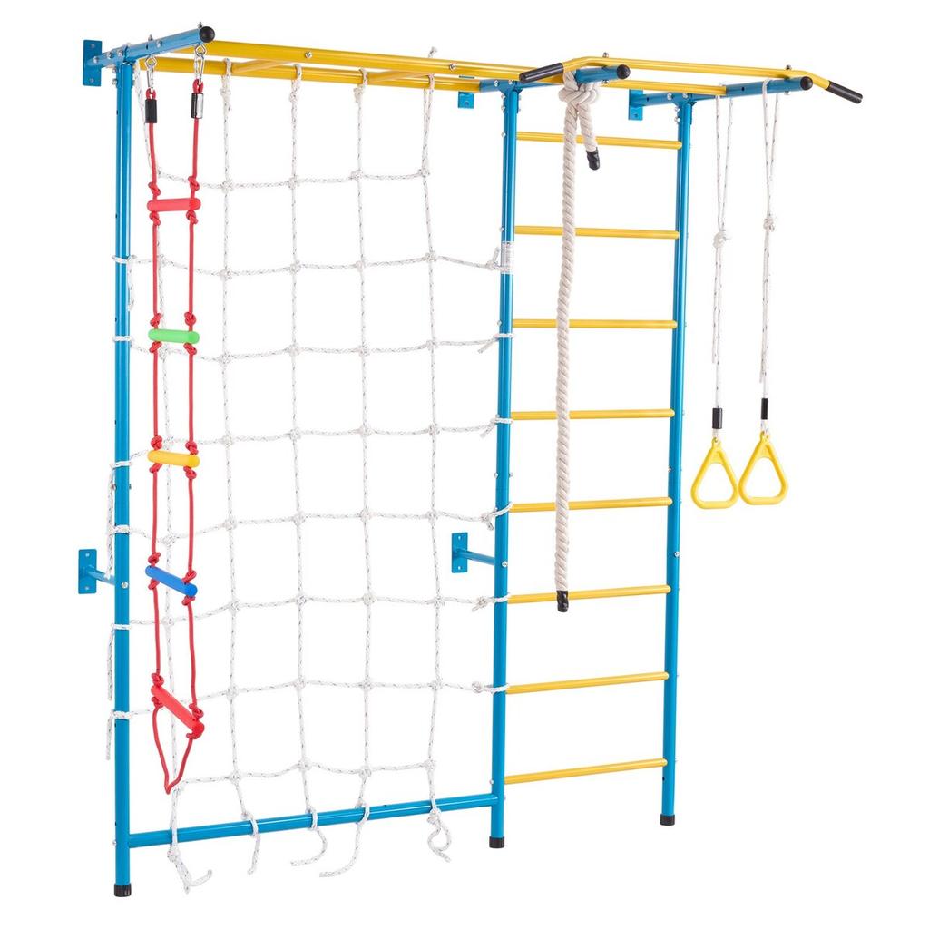 Wall Gym for Kids 7 In 1 Steel Indoor Kids Gym for Exercise Climbing Toys