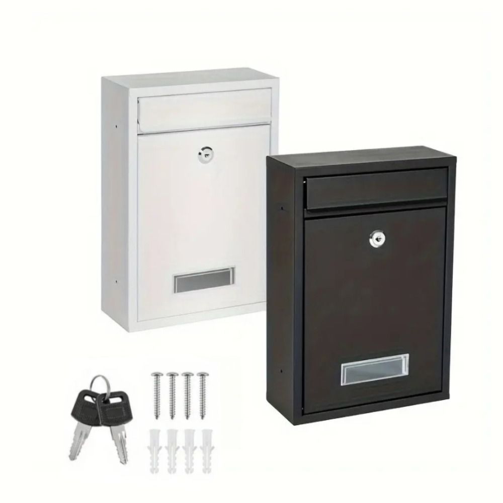 Iron Tinplate Letter Boxes Safe Locking Large Mail Drop Box Metal Email Suggestion Box  Front Door
