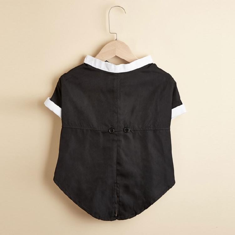 Wedding Party Pet Shirt Black Jumpsuit with Tuxedo Shape Adjustable Cats Neckwear Puppy Jumpsuit Cats Accessories