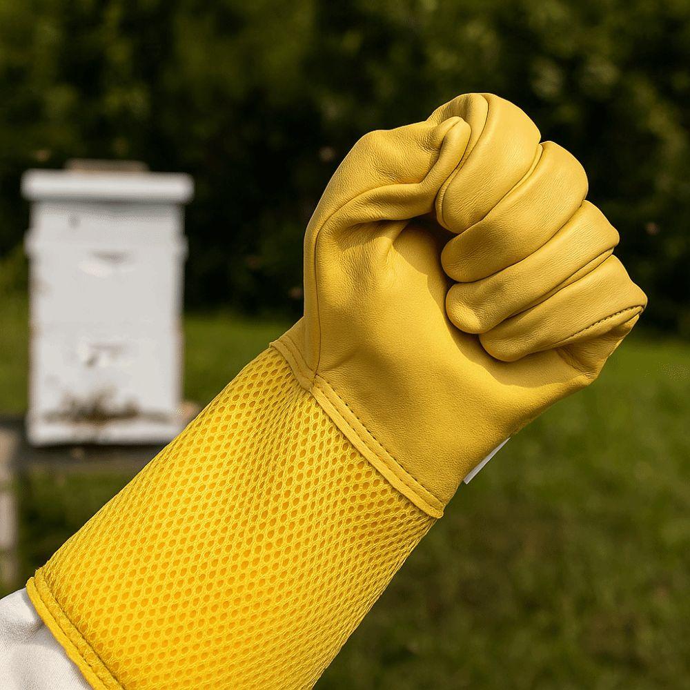 Leather Beekeeping Gloves Breathable Mesh Ventilated Gloves  Beekeeping Supplies