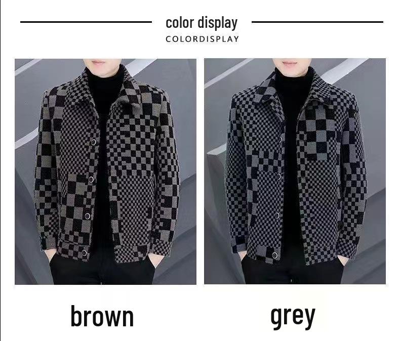 2025 Men's Wool Blend Lapel Coat: Versatile Thickened Autumn/Winter Jacket