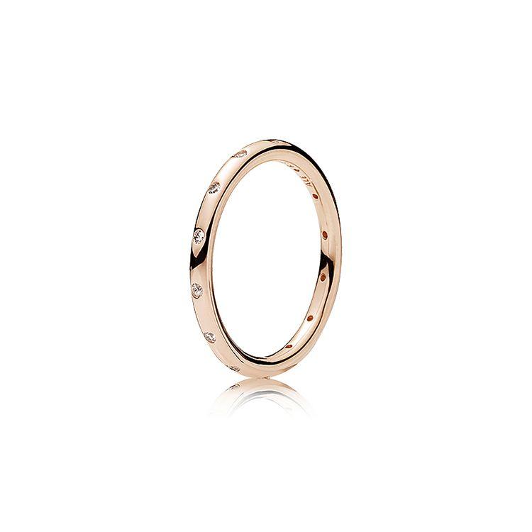 Pandora Gemstone Teardrop 925 Silver Ring Women ring Rose-Gold 180945CZ Box,58