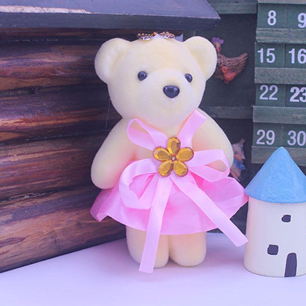 

Плюшевый мишка-мороженое с букетом из свежих цветов - Мультяшный бриллиантовый выпускной подарок Foam standing bear [Height: 10cm]