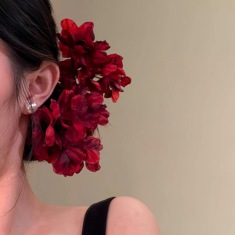 Nouvelles épingles à cheveux de mariée style chinois avec des fleurs d'hortensia simulées pour les chignons Qipao
