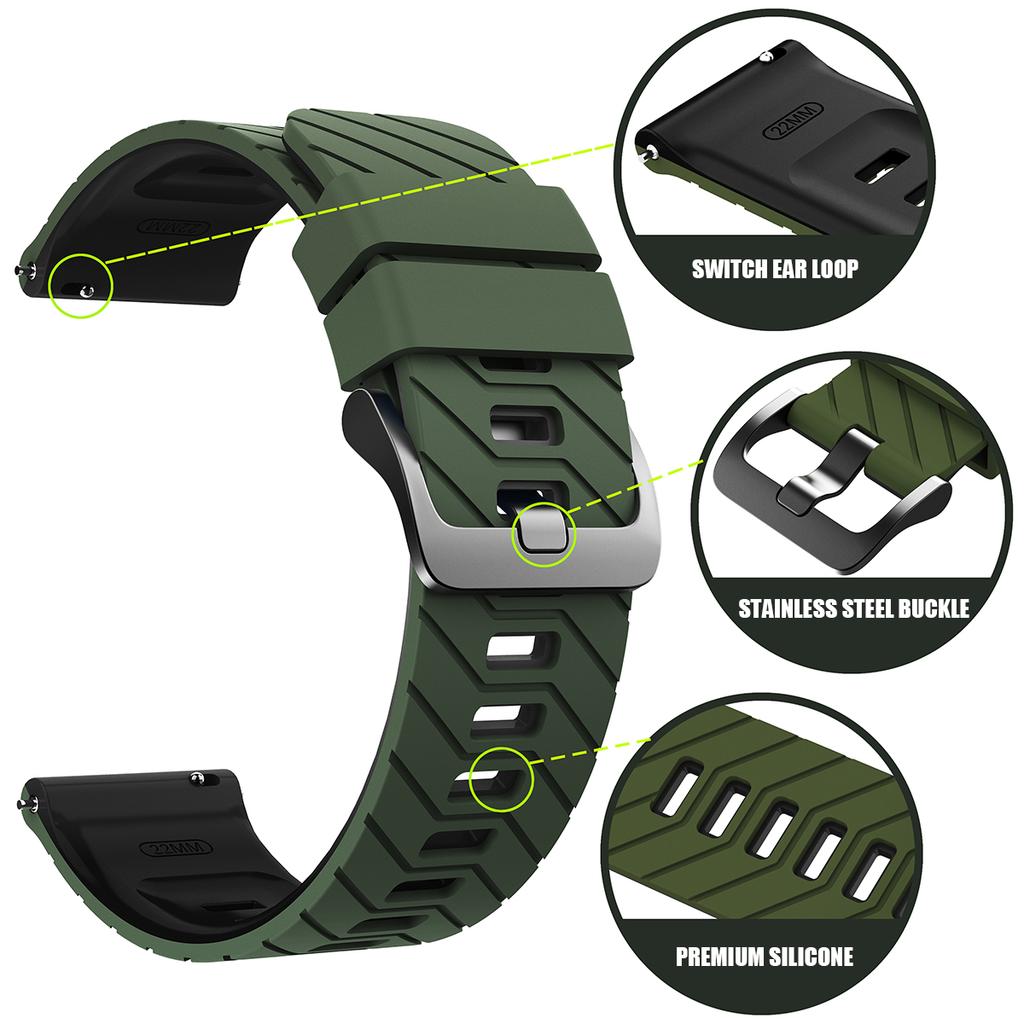 22mm Replace Band for Amazfit Balance/GTR 4 3 2 Silicone Watchband For Amazfit Bip 6 5/ Stratos 3 2 2S Adjustable Strap Bracelet