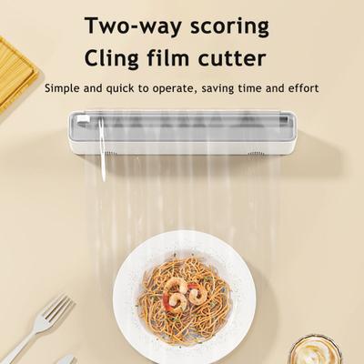 Yousheng Plastic Wrap Cutter Magnetic Wall-Mounted Dispenser Two-Way Sliding Cutter for Kitchen Food Cling Film Aluminum Foil Stretch Film Cutter