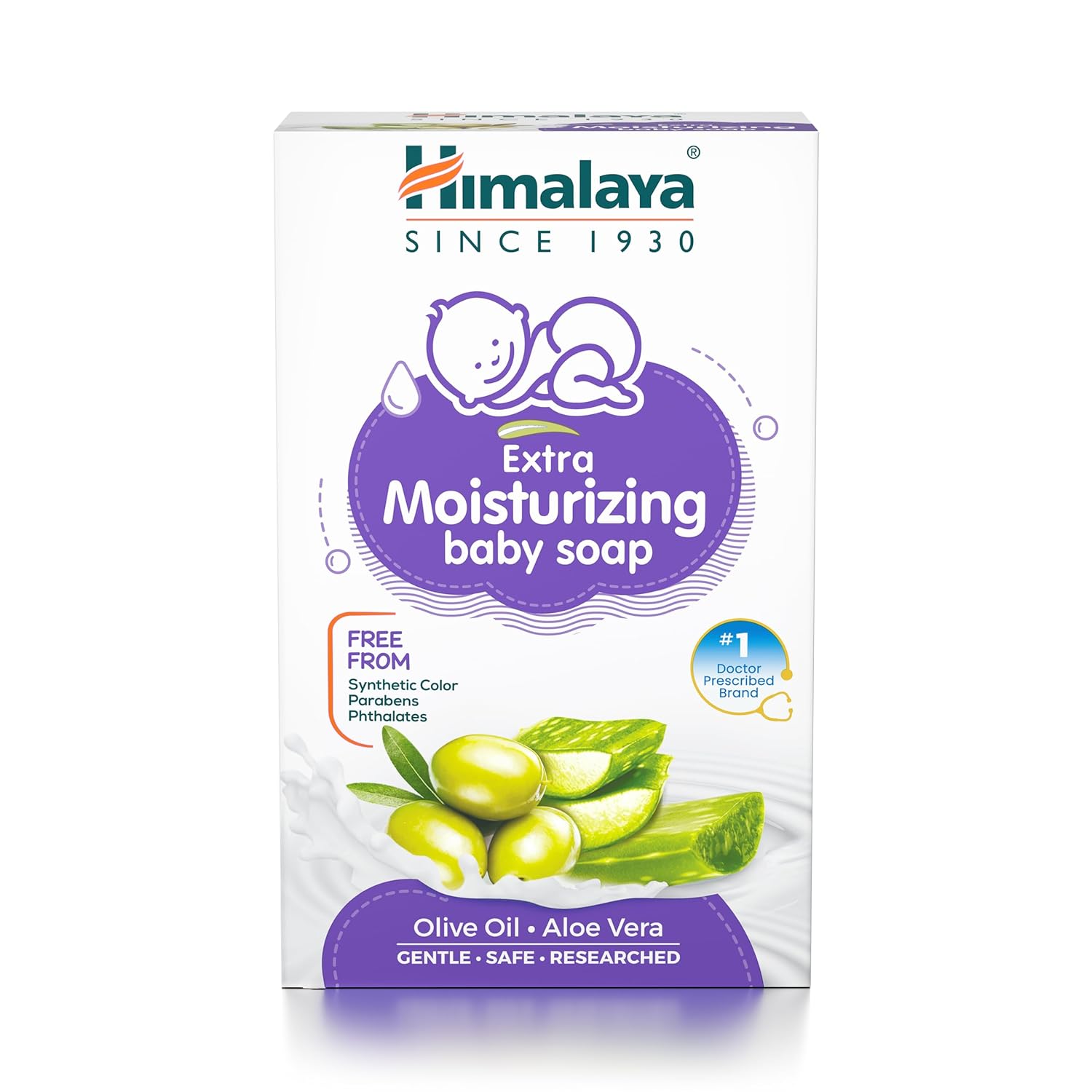 

Himalaya Extra Moisturizing Baby Soap 125g Pack, Gentle Winter Skin Care for Newborns