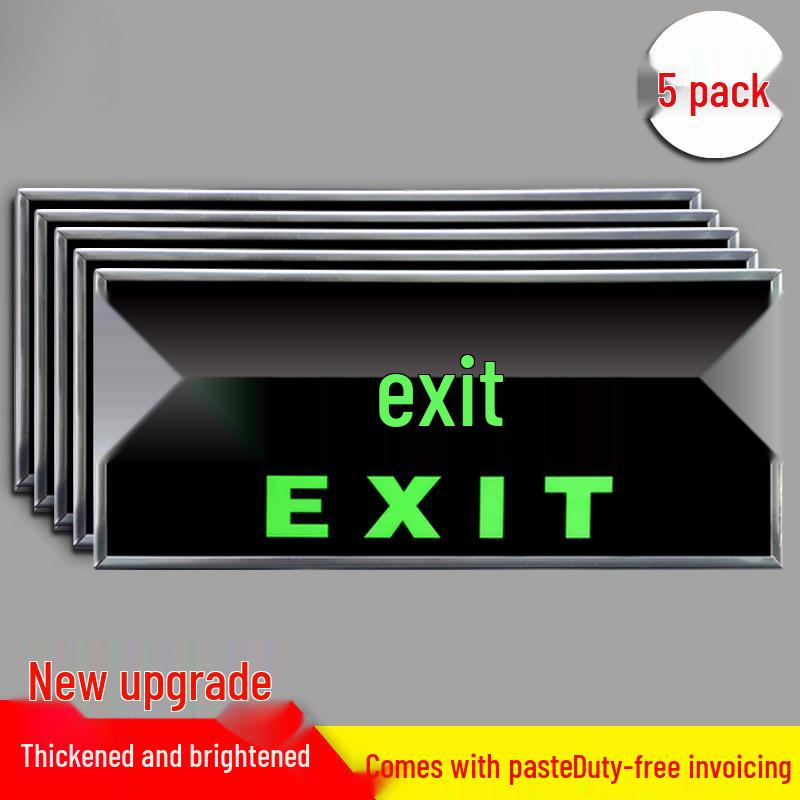 Glow-in-the-Dark Fire Exit Safety Sticker - No Electricity Needed for Stairwell Evacuation
