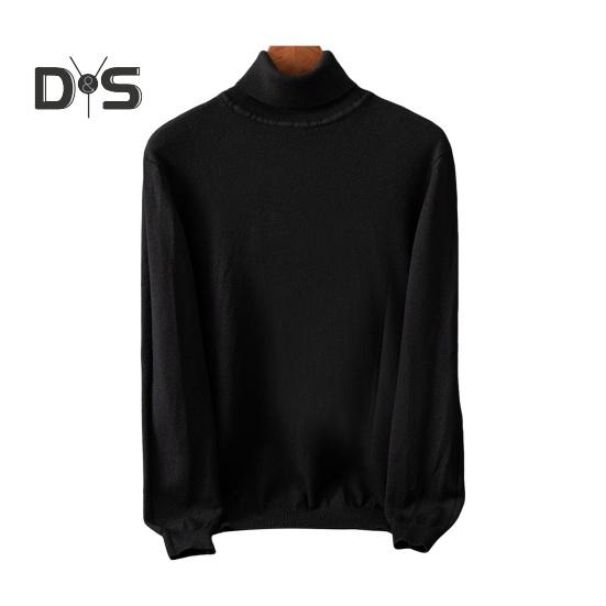 Podzim Zima Pánský svetr Vysoký límec Úplet Silný Elastický Dlouhé Rukávy Teplé Jednobarevné Spodní Úplety Volné Denní nošení Pracovní svetr