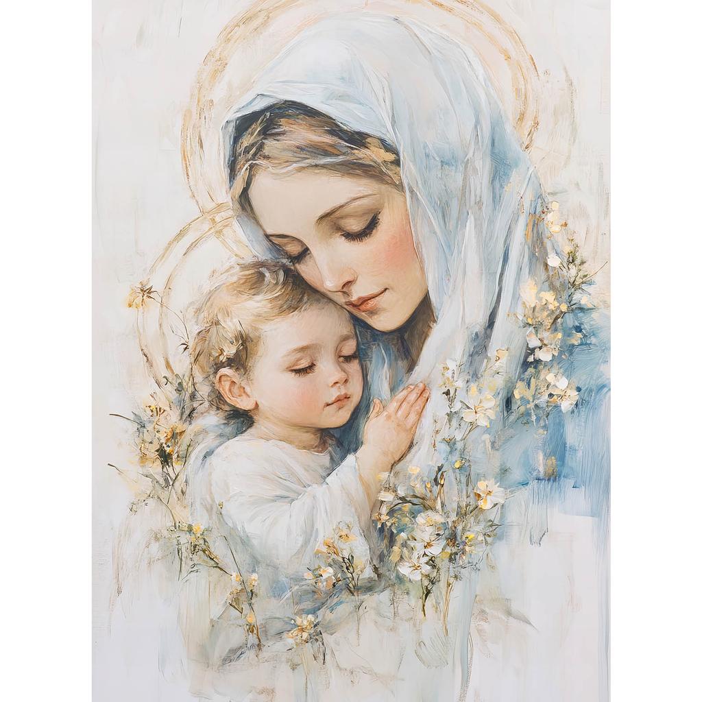 Mother With Child - Picture of the Virgin Mary with Child Mother With Child - Picture of the Virgin Mary with Child, 40X50 Cm, Frameless, Matte Paper 2