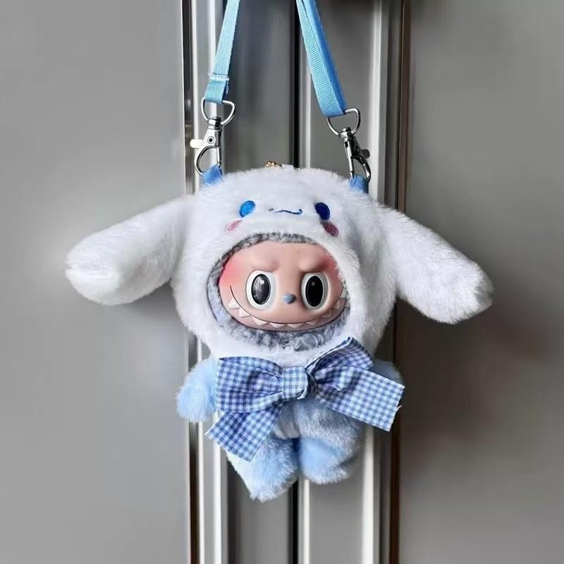 Adorable Japanese Sanrio Kuromi Cinnamoroll Melodic Plush Toy Cloak And Headset Bag Accessory Cinnamon Dog Bag