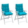 Low Back Chair Cushions 2 pcs Turquoise Oxford Fabric