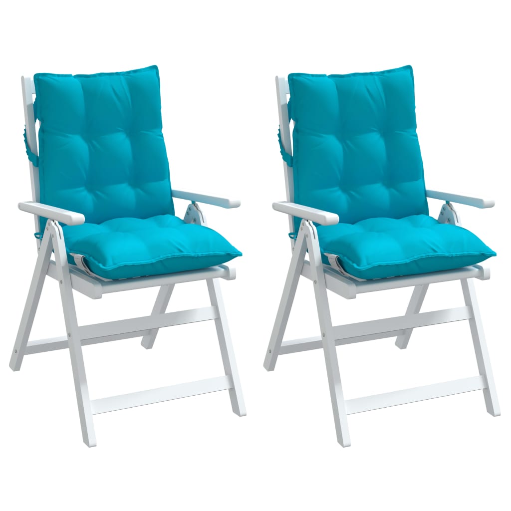 Low Back Chair Cushions 2 pcs Turquoise Oxford Fabric