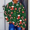 Men's Neck Knit Sweater with Christmas Print for Fall Winter Holiday
