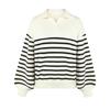 Women's Casual Fashion 2022 Long Sleeved Knitting Contrast Color Sweater Top