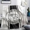 Derby County FC Logo Printed Flannel Blanket, Soft Throw for Bedroom Sofa, Washable,soccer Fan Merchandise, Great Gift.