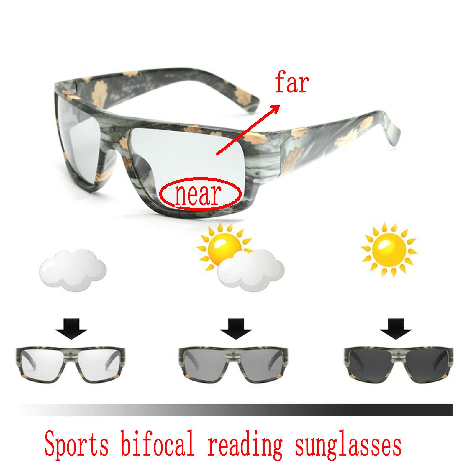 

New Outdoor Photochromic Bifocal Reading Glasses Multifocal Near Far Presbyopic Glasses for Men Sport Driving Sunglasses NX 0 зелений