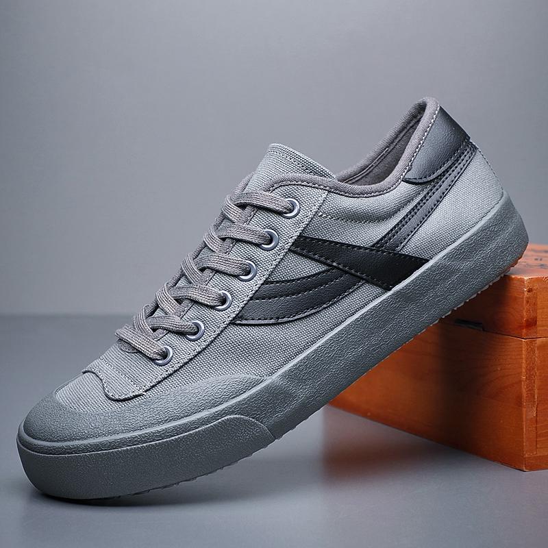 

Fashion Hot Sale Fashion Men Canvas Shoes Lace Up Spring Autumn Casual Sneakers Breathable Comfortable High Quality Outdoor Footwear 38 серый