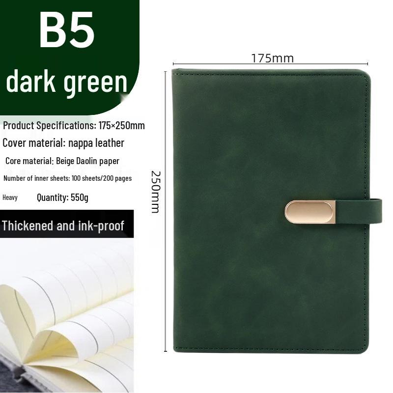 Business Notebook with Metal Buckle - Customizable Logo, Premium Conference Notepad Set