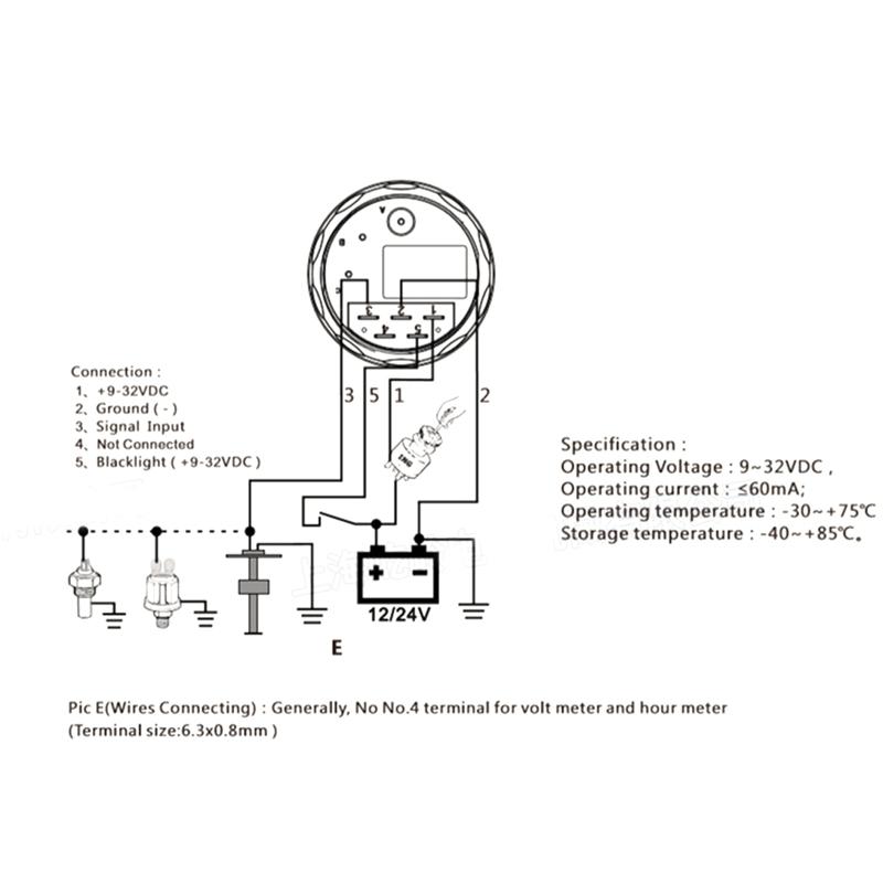 52mm Marine Boat Car Truck Fuel Oil Gas for Tank Level Gauge Meter Waterproof 9-