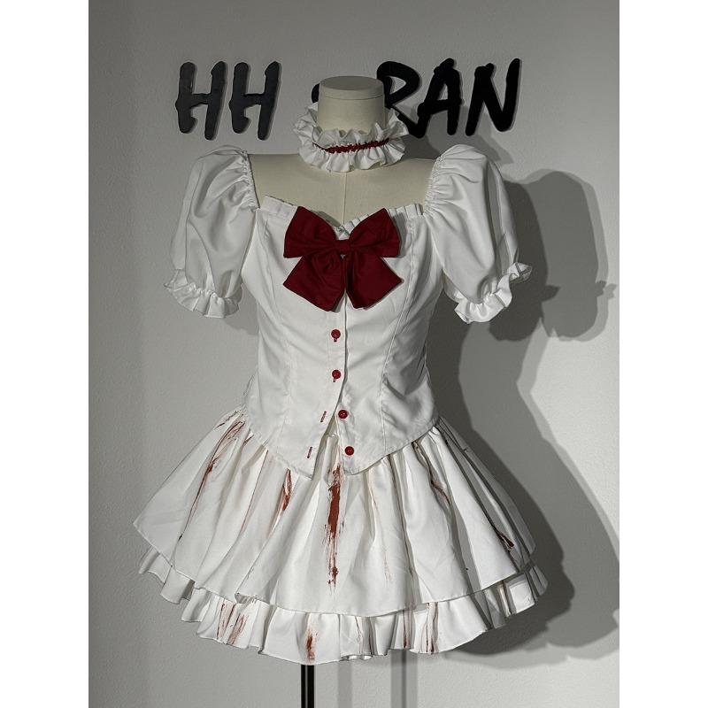 

New Halloween costume adult horror bloody doll goth style zombie suit female zombie suit L