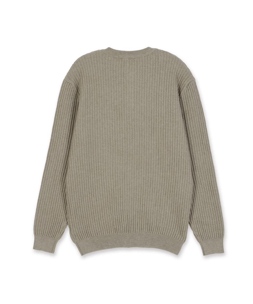 MAKEITTO Daily Viscose Henley Neck Knit_Beige