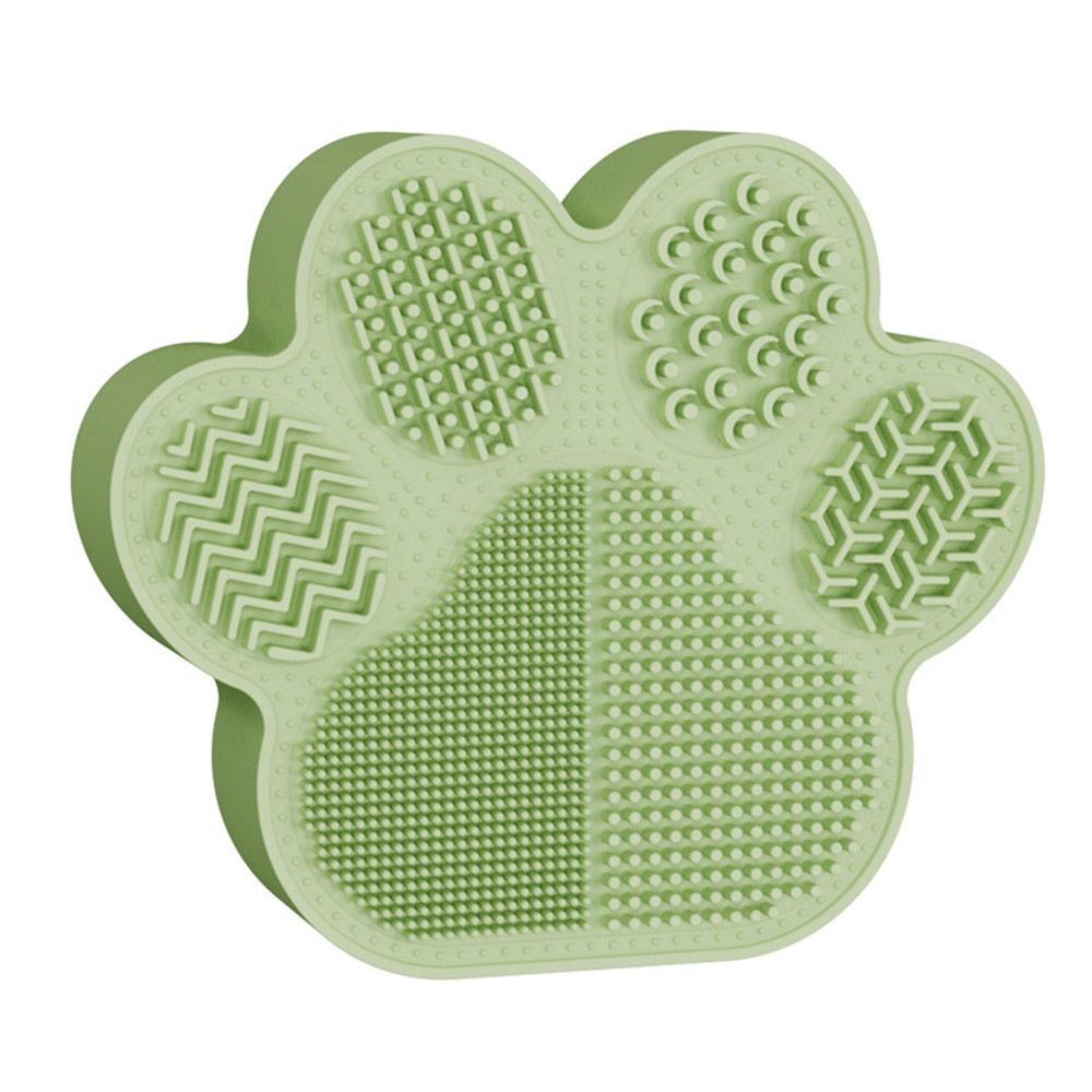 2 in 1 Makeup Brush Cleaning Tool Multi-functional Cartoon Cat s Paw Makeup Brush Holder Silicone Multicolor зелёный