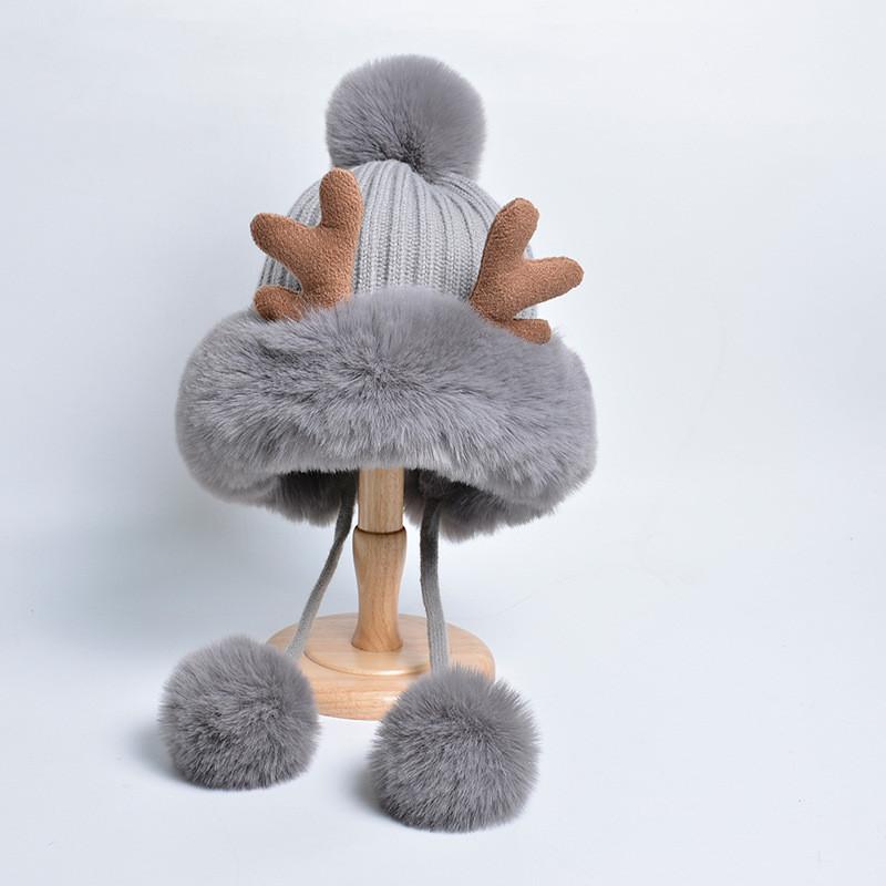 Knitted Wool Hat With Ear Warmers For Winter Women And Teens