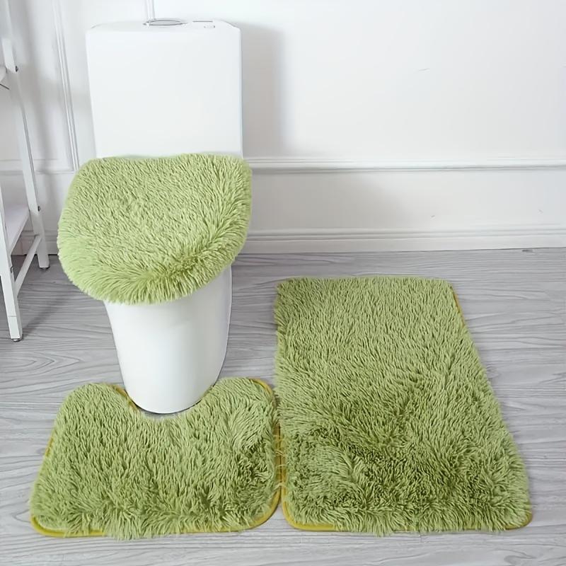 Nordic Style Absorbent Non-slip Bathroom Mat Set - 3 Piece Silk Wool Rug