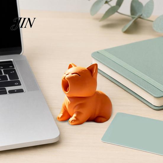 3D Printed Cat Figurine Figurine, Cute Screaming Ornament, Creative Mini Kitten Statue Decor Sculpture Desktop Decoration for Home Office Pet