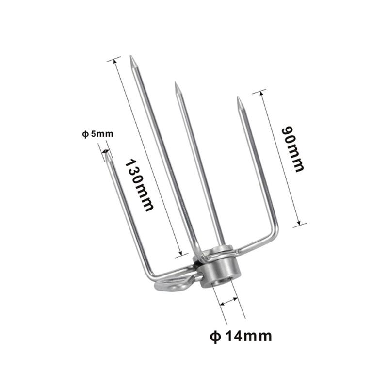 Rotisserie Meat Forks Replacement 304 Stainless Steel BBQ Grilling Forks Fits 1/2" Hexagon & 3/8" and 5/16" Square Spit Rods