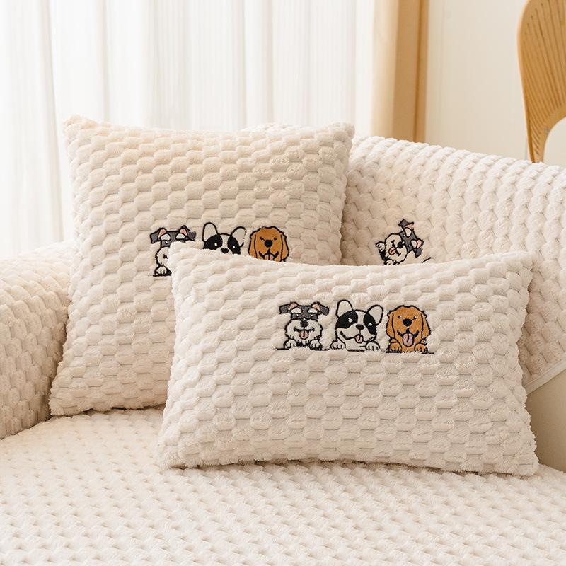 Neues Goldenes Schildkröten-Samt-Sofa-Kissen Vier-Jahreszeiten Universell Rutschfestes Sofa-Sitzkissen Cremefarbener Wind Leder-Sofa-Bezug