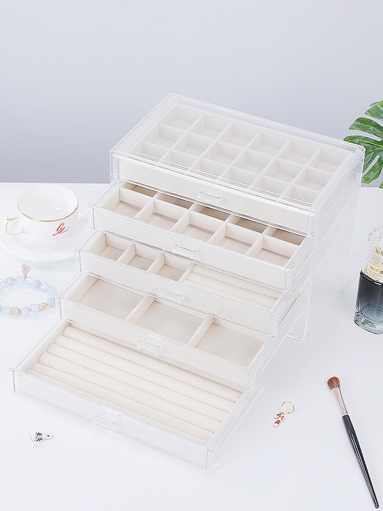 1 шт., пятислойная фланелевая шкатулка для хранения украшений, дорожный футляр для украшений, футляр для колец,