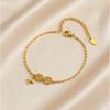 North Star Infinity Bracelet Gold Plated Stainless Steel Adjustable Bangle for Women Eternal Love Gift Non Tarnish