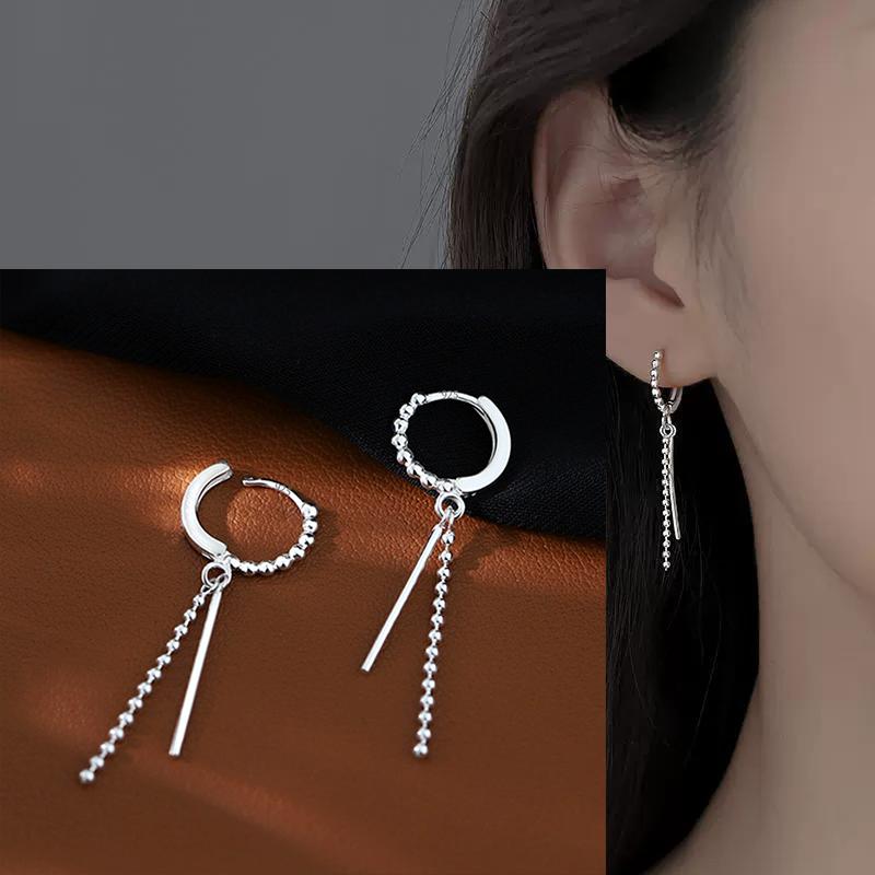 925 Sterling Silver Asymmetric Hoop Earrings for Women Girls Gold Silver Color Party Jewelry Gifts