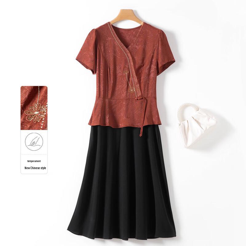 

Летнее женское платье в китайском стиле, имитация двойки XL