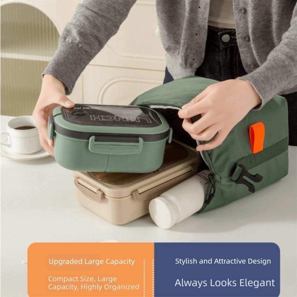 Large Capacity Lunch Pack Portable Insulated Tote Bag Snack Bag Oxford Cloth Lunch Box Bag  Camping