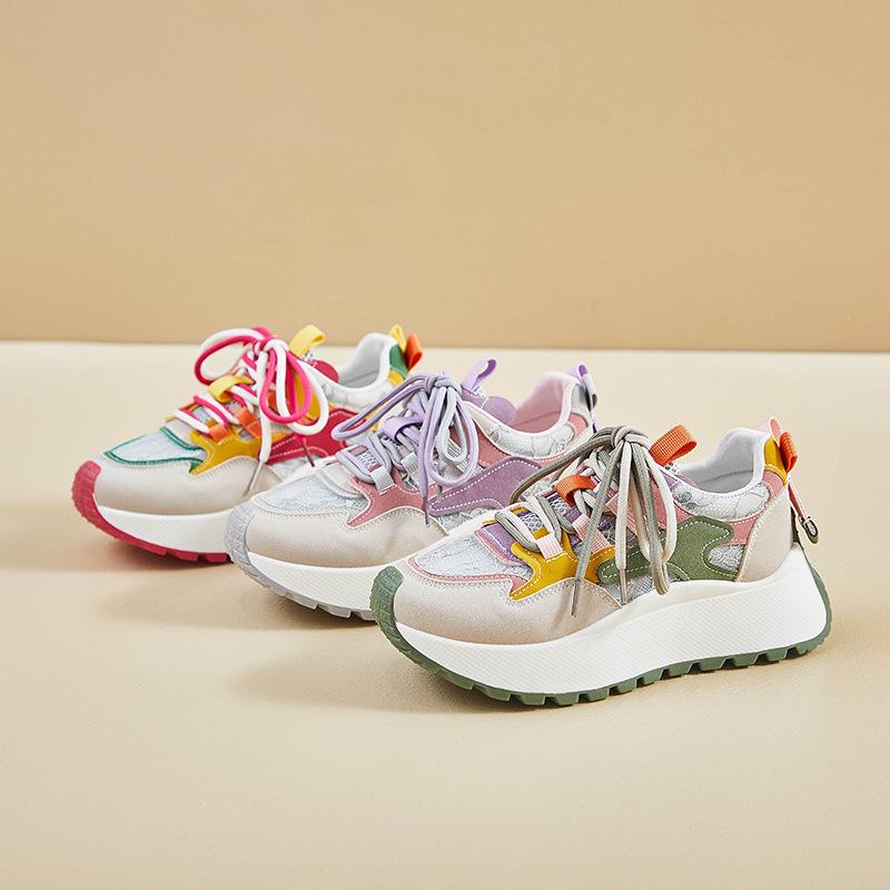 Koreanische Version der neuen Dad-Schuhe für Damen Sommer Studenten Laufen Sport und Freizeit Mesh Atmungsaktivität erhöht BN016