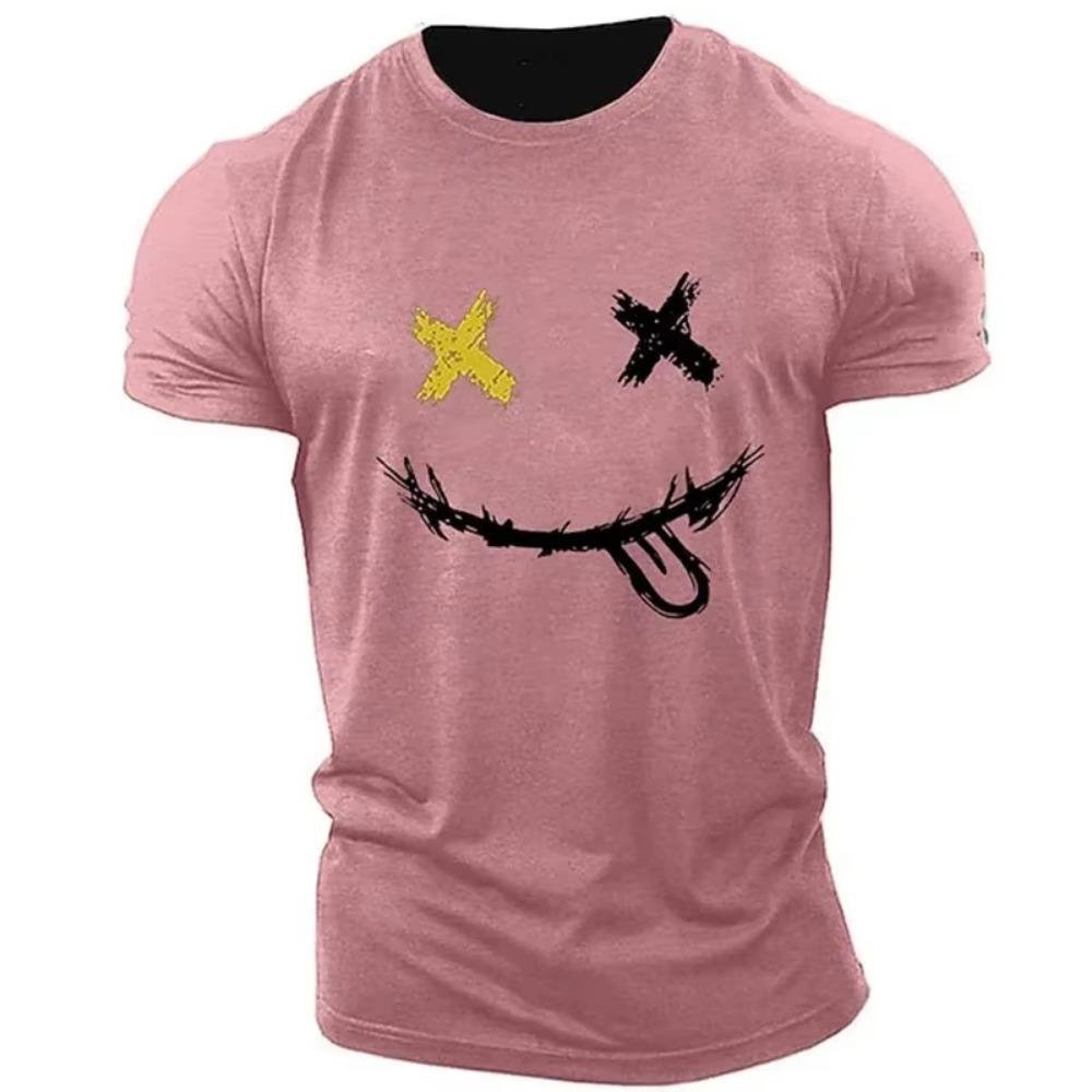 2023 T-shirt Summer New Fashion Men's English Letter Printing Pattern Casual Loose Street Fitness High Quality Cotton Top