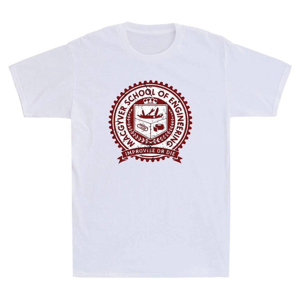 Macgyver School Of Engineering Logo 80 s Retro TV Series Vintage Men s T-Shirt XL