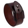 VOQ Punk Geometric Design Black with Brown Genuine Leather Wristband Cuff Bracelet for Unisex Jewelry Creative Gifts Pulseras