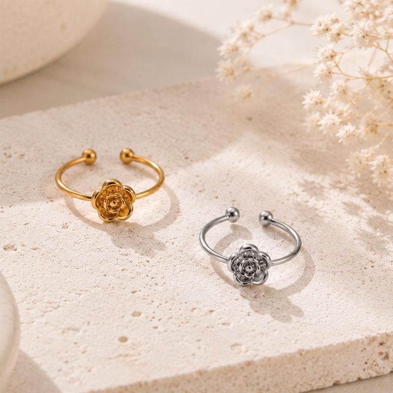 Rose Gold Titanium Steel Ring for Women - Colorfast, Light Luxury Korean Style, Minimalist Stainless Steel Jewelry.