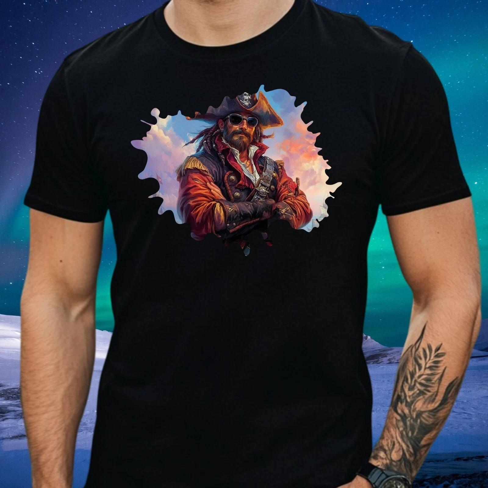 T-Shirt Herren Pirat Motiv Baumwolle Größe S bis 5XL XS