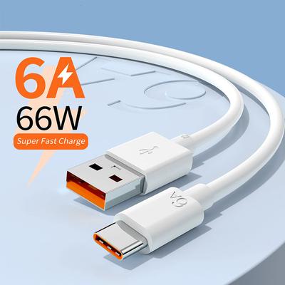 6A 66W USB Type C Cable Super Fast Charging Cable Phone Charger Data Cord For Xiaomi Samsung Huawei USB C Quick Charging Cable