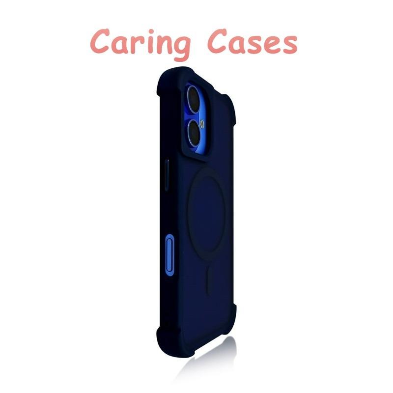 

For iPhone 17 Pro Max Case Black Magnetic Matte Semi-Transparent Shockproof Air Cushion Compatible with iPhone 16 15 14 13 12 11 iPhone 12 Pro синій