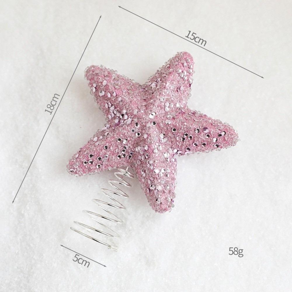 Foam Ball Bow Tree Top Star Christmas Tree Ornaments Pink Christmas Ball