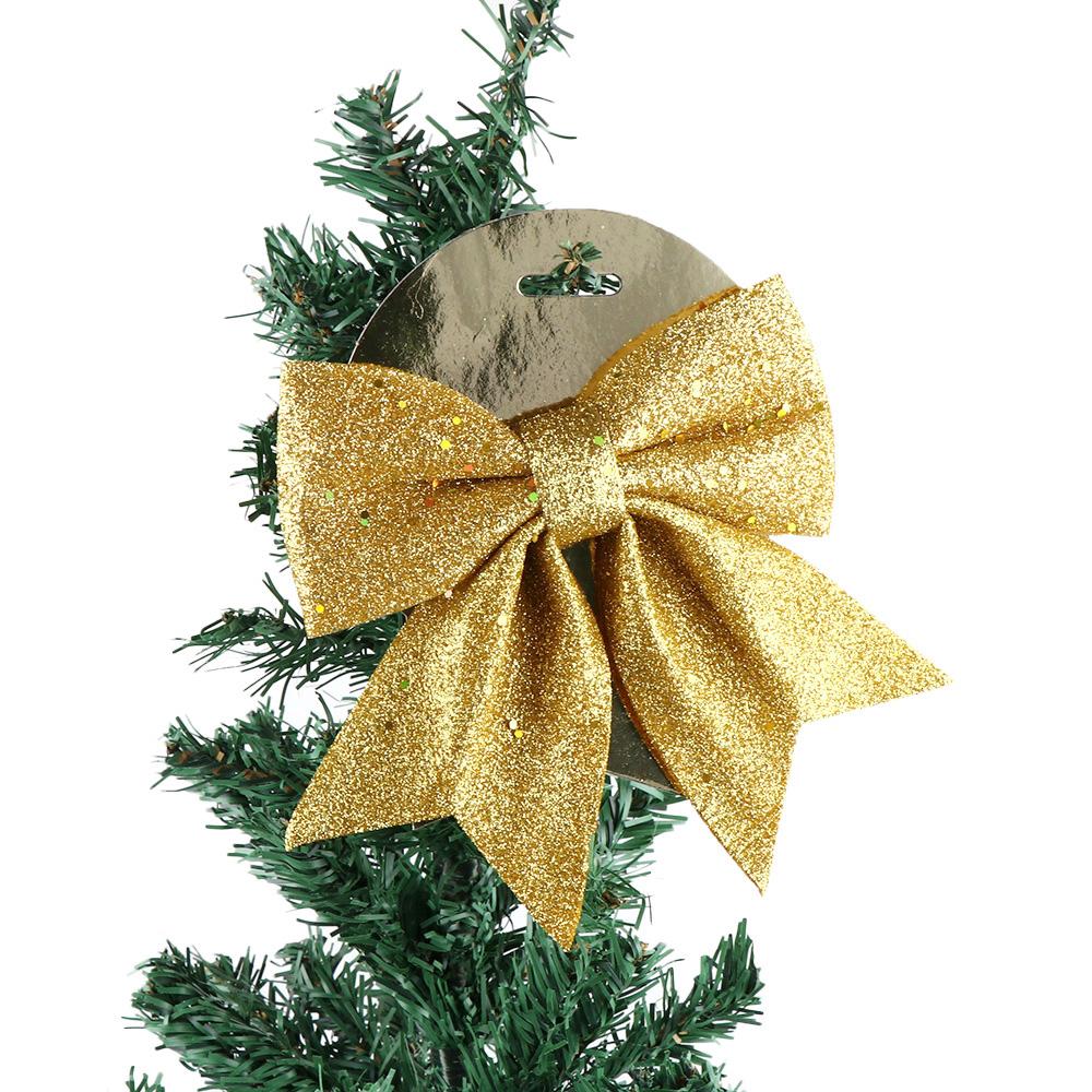 Blingbling Christmas Bow Red Gold Big Xmas Tree Bowknot Pendant Ornaments for Home Decoration New Year Party DIY Gifts