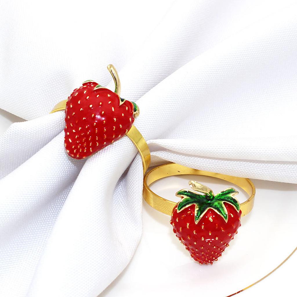 Strawberry and Lemon Napkin Rings Alloy Napkin Rings Napkins Rings