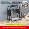 Stainless Steel Kitchen Utensil Holder with Integrated Chopping Board and Multifunctional Storage for Knives and Chopsticks.