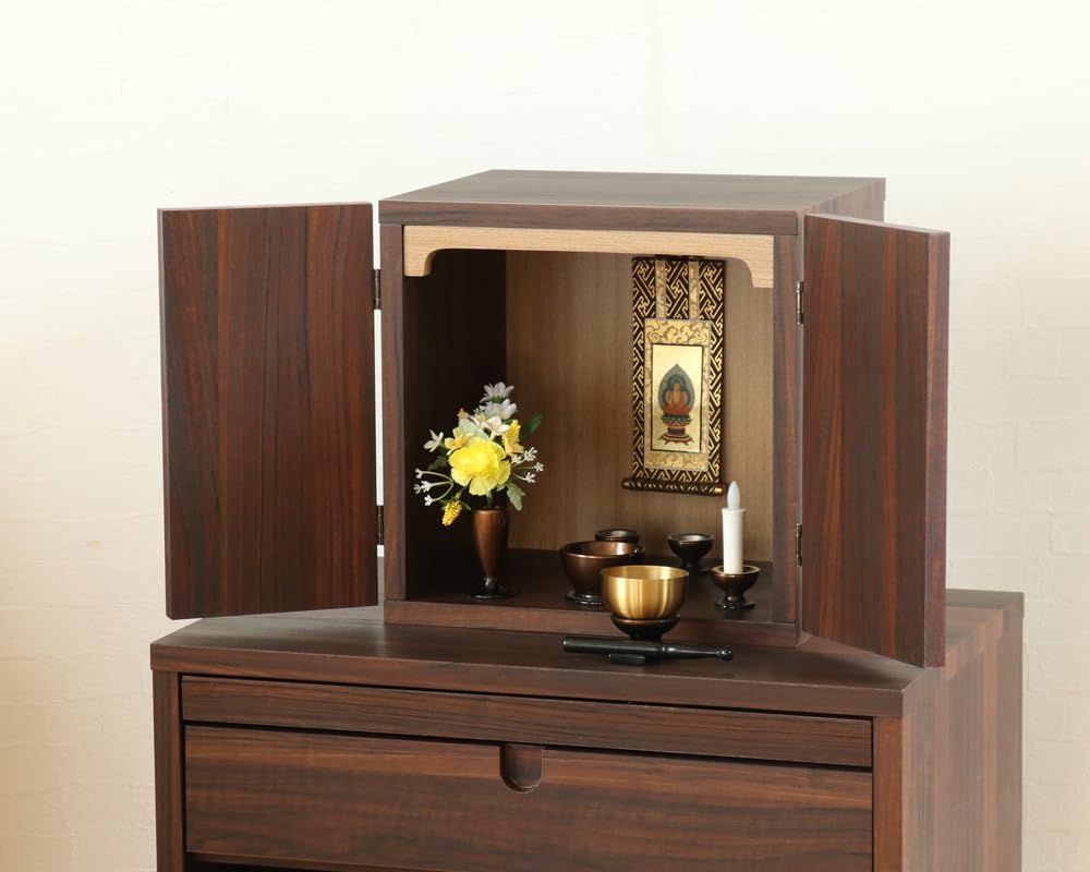 Mini Buddhist Space for Walnut Color "INORU SPACE" Altar, Prayer, Compact, No. 11,